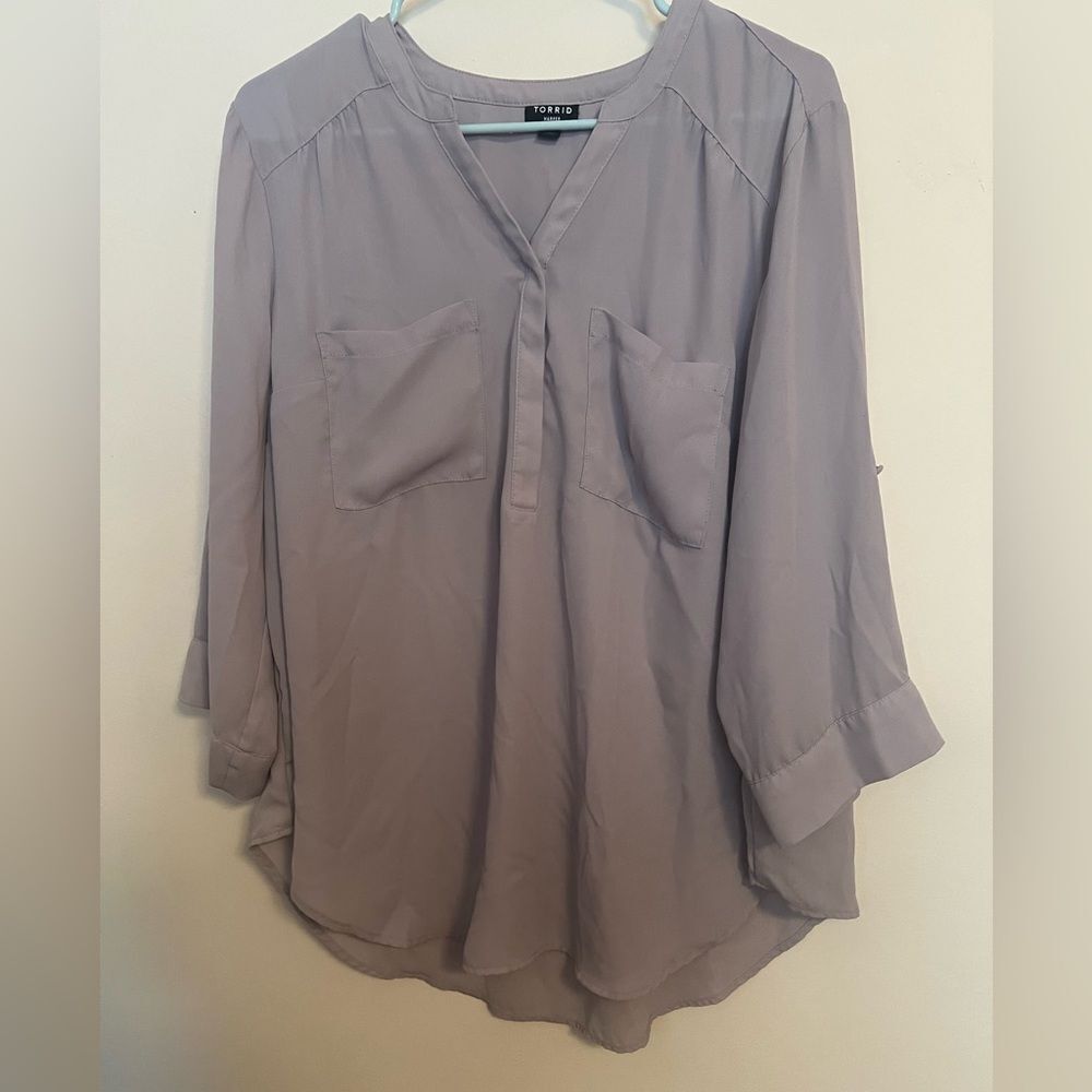 Torrid Soft Mauve Blouse with Pockets